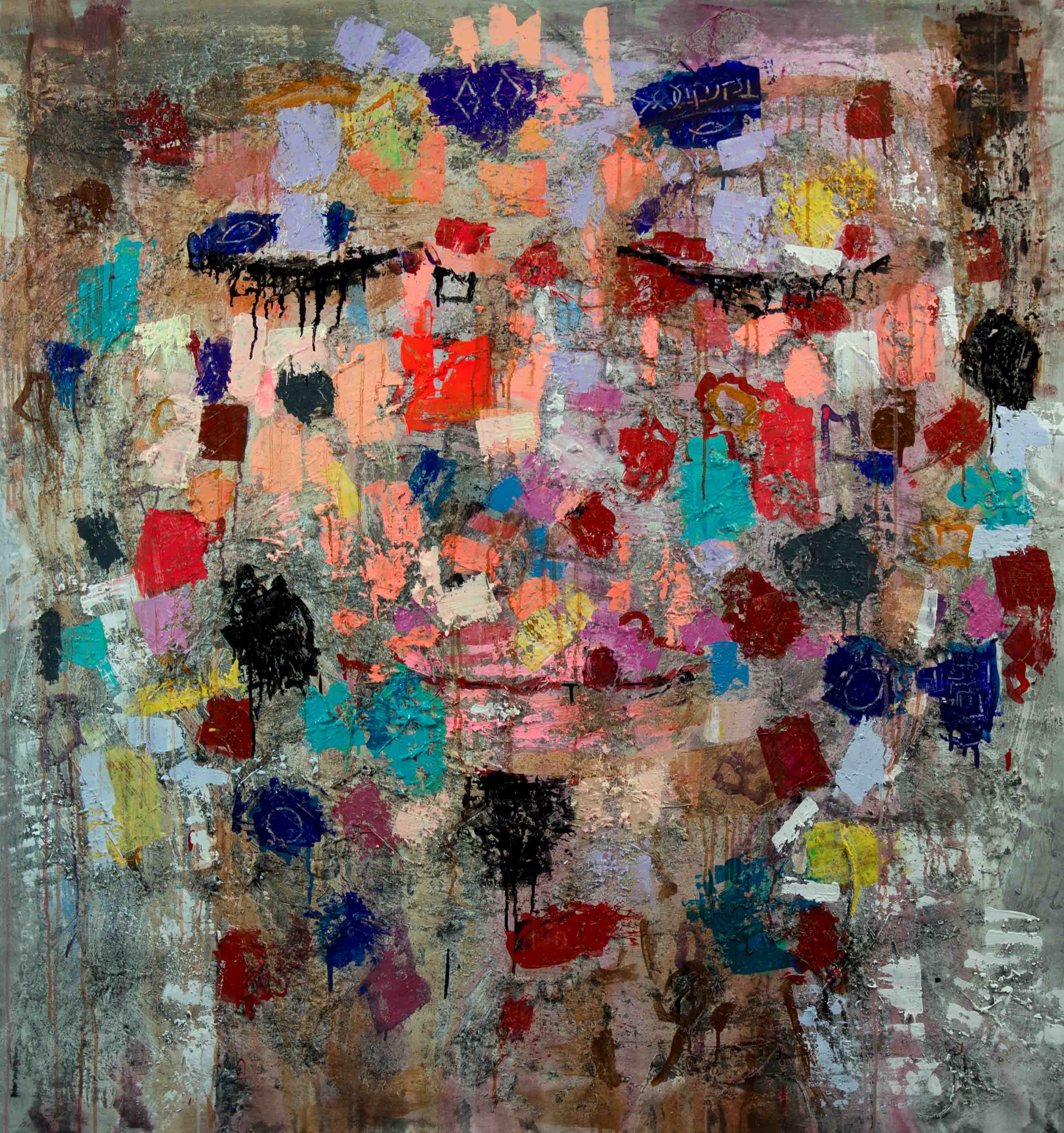 Paidia X - cm 150x150 | 95'x59' inches | mixed media on canvas | 2018
